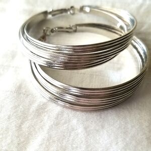 Silver Multi Hoop Earrings